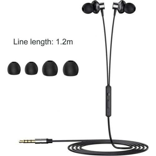 Universal 3.5mm Metal Wired In Ear Earphone with Mic Heavy Bass Gaming Headset Headphone Wired Earphones Earplug In Ear Earbuds
