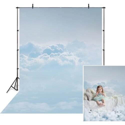 Blue Sky Clouds Backdrop Kids Child Birthday Newborn Baby Shower Photography Background Vinyl Props Girl Boy Photo Studio