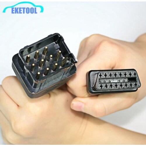 Top Rated OBD Renault 12Pin to OBD2 16Pin Female Connector Professional Car Accessories Renault 12 Pin Male Adaptor