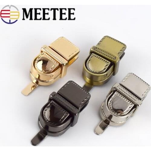 2/4pcs Meetee 31x17mm Metal Turn Twist Lock Metal Buckles for DIY Handbag Bag Purse Hardware Closure Clasp Bag Parts Accessories
