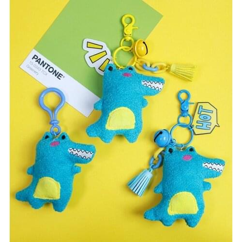 2021 Cute Crocodile Alligator Dinosaur Key Chain Keyring Holder Bag Pendant Charm Keychain Plush Stuffed Kids Toys D501