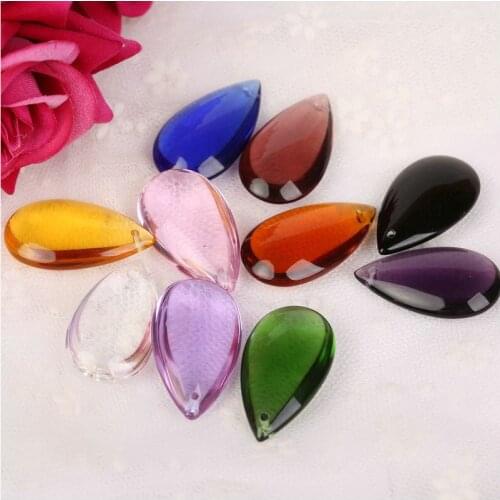 Camal 30pcs 38mm Flat Waterdrop Crystal Pendant Prisms Chandelier Wedding Party Curtain Christmas Hanging Ornaments Decoration