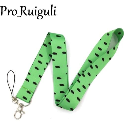 30pcs Green Wave point Keychain Lanyards Id Badge Holder ID Card Pass Gym Mobile Phone Badge Holder Key Strap webbings ribbons