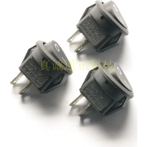 40pcs rocker switch Black Rocker Switch 2 feet 2nd round rocker switch 3A / 250V 6A / 125V subminiature