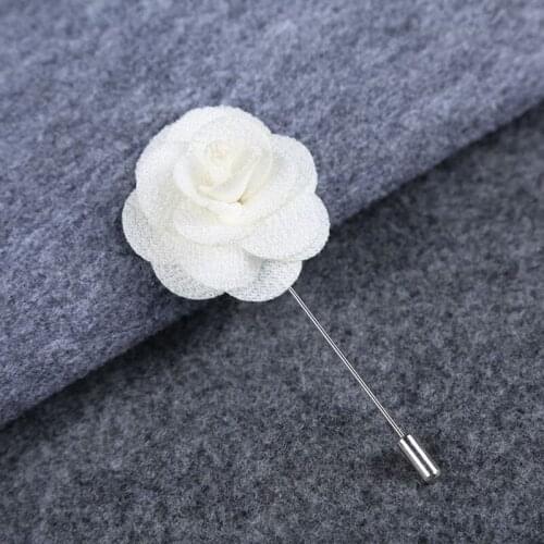 5Pieces/Set Mens Brooch Ivory Flowers Groom Groomsman Boutonniere Wedding Party Prom Man Women Suit Corsage Brooches Flowers