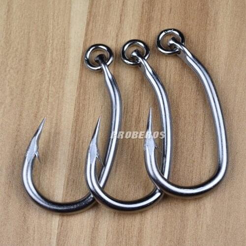 5pcs/pack 10/0#-16/0# Stainless Steel Saltwater Fishing Hook Big Tuna Hook Jig Jigging Fishhook Tackle