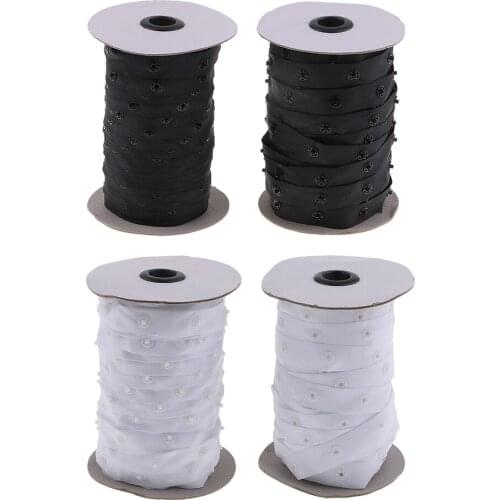 50 Yards Press Studs Snap Fastening Tape Sewing For Duvet Covers
