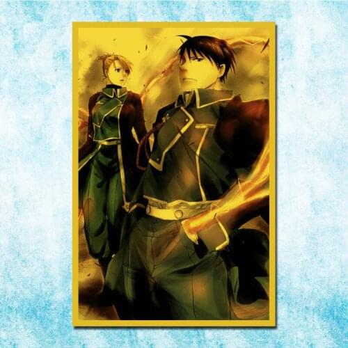 Anime Fullmetal Alchemist Edward Elric Roy Vintage Posters Art Silk Poster Canvas Retro Print For Home Room Decor Decoration-033