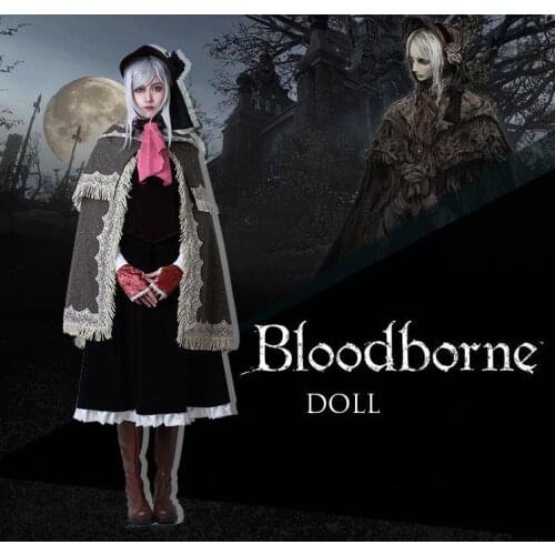 Anime! Hot Game Bloodborne Doll Velvet Dress Gothic Uniform Suit Cosplay Costume Halloween Carnival Outfit Free Shipping