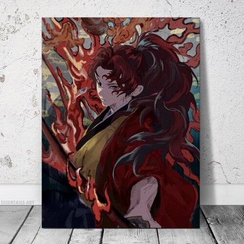 Yoriichi Tsugikuni Kimetsu no Yaiba Anime Poster Decoration Print Wall Art Canvas Bedroom Study Living Room Home Decor Painting