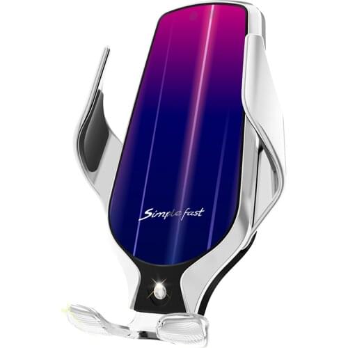 R9 Car Phone Holder Wireless Charger Infrared Automatic Induction Phone Holder Stand Foriphone Samsung Xiaomi Phone Mount