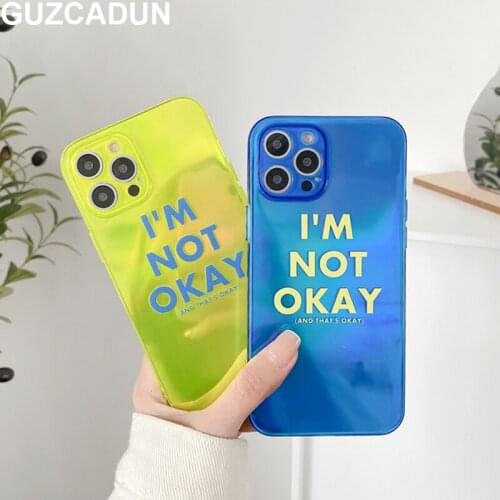 Glitter Paper Fluorescent Color Phone Cases for Iphone 12 11 Pro Max Mini Xr Xs Max X 7 8 Plus Cover Simple Letter Soft TPU Case