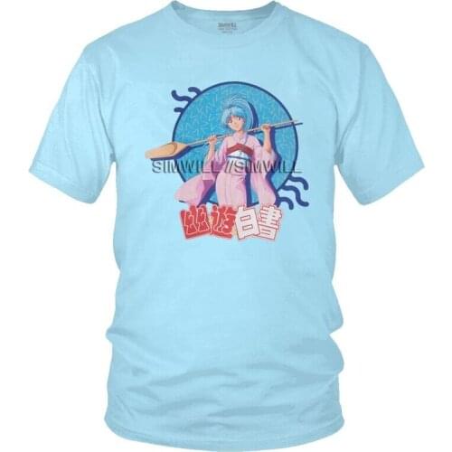 Yu Yu Hakusho Tshirts Men Graphic Tee Tops 100% Cotton Graphic T Shirt Short Sleeve Anime Manga Botan T-shirt Gift Idea Merch