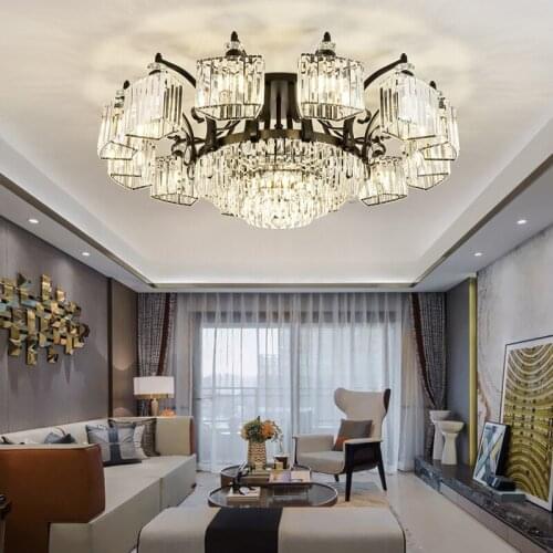 Crystal living room lamp headlight ceiling lamp simple modern dining room bedroom American light luxury hall home atmosphere