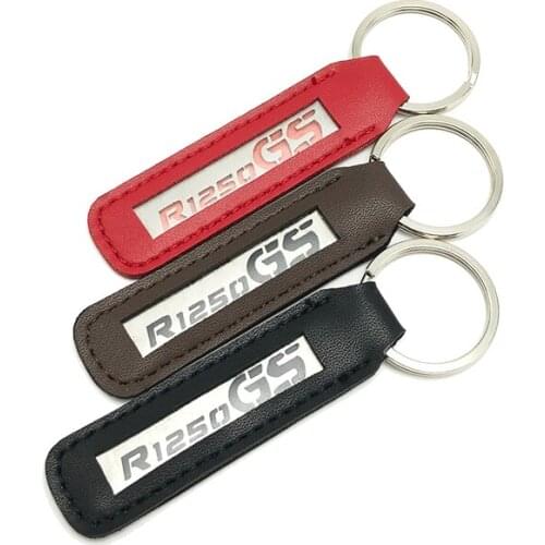 For BMW R1250GS R1250GSA ADV R1250HP Leather Keychain Fashion Metal Keychain Leather Motorcycle Key Chain Key Ring Keyring Gift