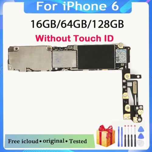 Clean iCloud for iphone 6 4.7 inch Motherboard without Touch ID,100% Original unlocked for iphone 6 Mainboard with IOS System