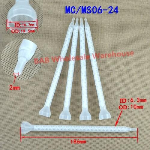 MC/MS06-24 White Core Disposable Resin Static Mixer Nozzle Tip for Duo Pack Epoxies
