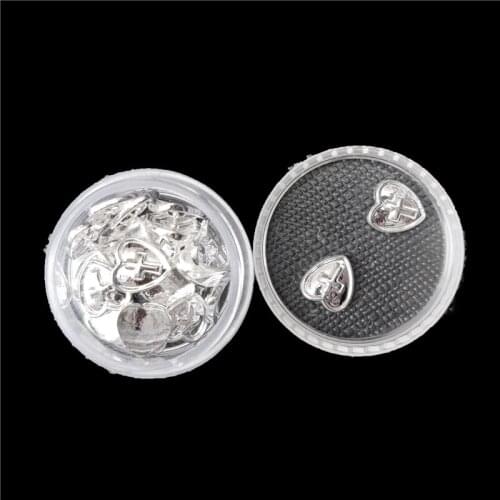 Metal Nail Art Heart Silver Charms Nailart Supplies 3d Manicure Design 1 Box Nails Japanese Nails Decors Shiny UV Gel Tips