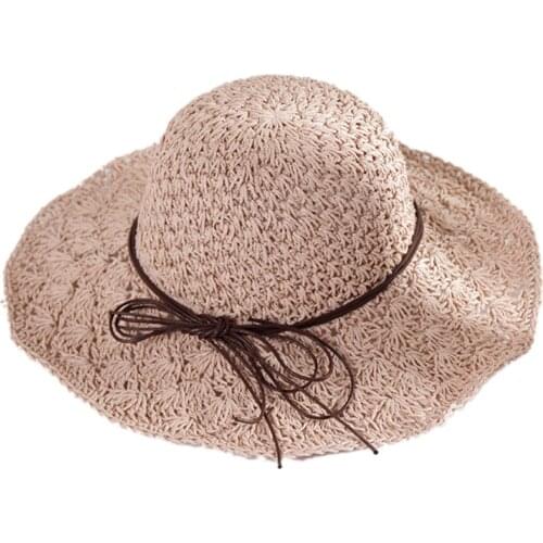 Fashion Women Manual Crochet Hook Sunshade Straw Hat Children Xia Fangshai Fisherman Sandy Beach Hat Seaside On Vacation Sun Hat