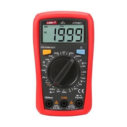 UT33D+ Auto Range LCD Backlight UT33D+ DC/AC Multi Meters DC Voltage Ampere Resistance Testers UT33D+ Palm Size Multimeter