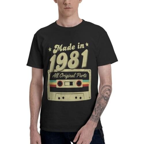 Vintage Original Parts Made In 1981 T-shirt Men Graphic T Shirt Short Sleeve 100% Cotton 40th Birthday Tshirt Unique Tees Tops