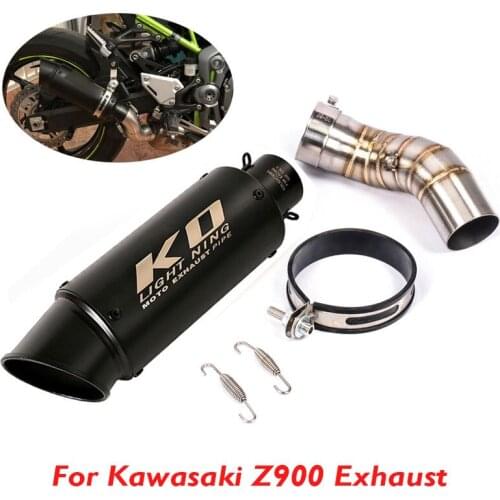 Motorcycle Exhaust Tip Connect Middle Mid Pipe System 51mm Muffler Silencer Escape Slip on Z900 for Kawasaki
