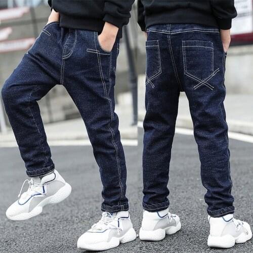New Boys Clothes Slim Straight Jeans Classic Bottoms Children Denim Clothing Long Pants 5-13Y Kids Baby Boy Casual Trousers