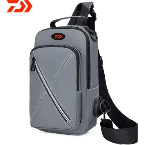New Daiwa Simple Shoulder Messenger Bag for Men and Women Mens Outdoor Fishing Waterproof Chest Bag Sports Cross Body Bag 669