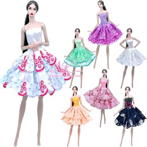 NK 2021 Newest Doll Outfit Beautiful Handmade Party ClothesTop Fashion Dress For Barbie Noble Doll Best Child Girls'Gift JJ