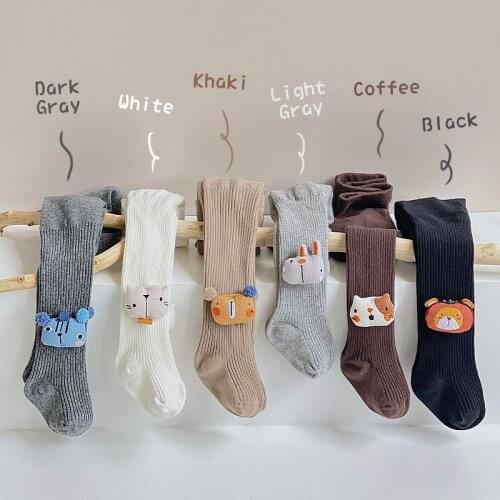 2021 New Girls' Pantyhose Spring and Autumn Combed Cotton Cute Cartoon Doll Newborn Men and Women Baby Breathable Leggings