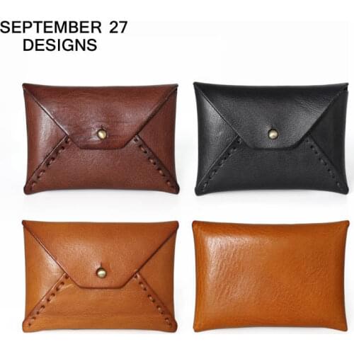 Coin purse Retro Business card case Genuine Leather Vintage name & id & credit card holder mini Purses Small wallet money bag