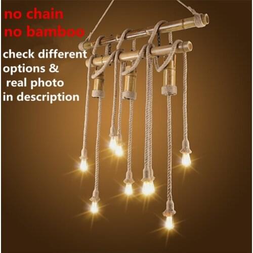 American Rustic Style Handmade Pendant Lamp With E27 Lamp Holders,Hanging Rope restaurant Room Lamp Vintage Rope Lamps