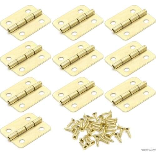 10x Durable Kitchen Cabinet Door 4 Holes Drawer Hinges Jewelry Box Furniture 18x16mm M9 21 Wholesales