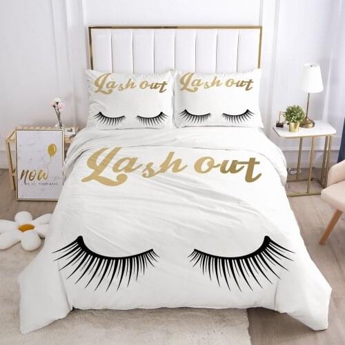 Luxury Bed Linens Bedding Sets Duvet/Quilt/Comforter Cover Set Pillow case King Double Twin Size 3D Lash Custom Home Textile