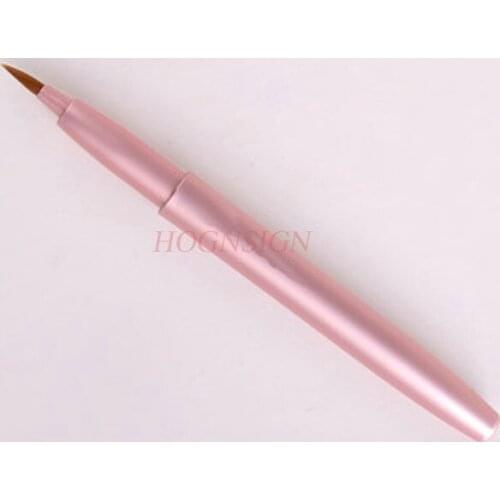 Pink Retractable Lip Brush Lipstick Brush Portable With Cover Soft Hair Lip Makeup Brush Single Flat Head Sale