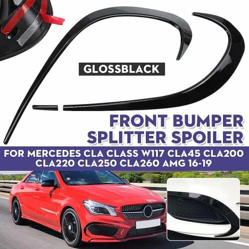Pair Front Bumper Splitter Spoiler Fog Light Canard For Mercedes CLA Class W117 CLA45 CLA200 CLA220 CLA250 CLA260 AMG 2016-2019