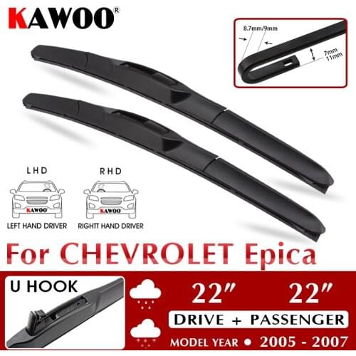 KAWOO Wipers Front Car Wiper Blade For Chevrolet Epica 2005 2006 2007 Auto Windshield Windscreen Window 22"+22" LHD RHD