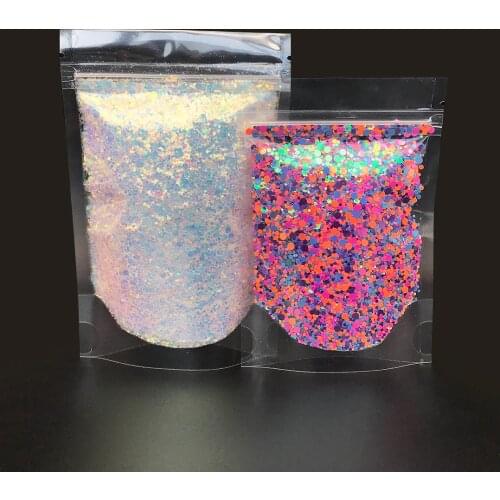 Bag Holographic Mixed Hexagon Shape Chunky Nail Glitter Sequins Sparkly Flakes Slices Manicure Body/Eye/Face Glitter sizes