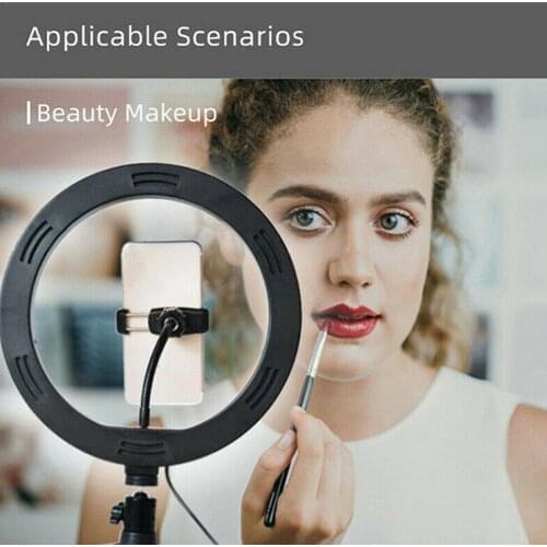 10 inch Dimmable Cold Warm LED Studio Camera Ring Light Light Tripods Table Fill Video With Ring Light Phone Lamp Photo V8O5