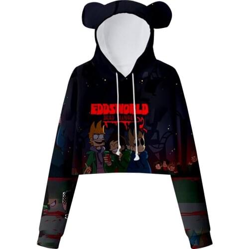 WAMNI Eddsworld Bear Ear Hoodie New Cosplay Tops 3D Kawaii Sweatshirt Fashion Pullover Girls Womens Bear Ear Sweatshirts 2021
