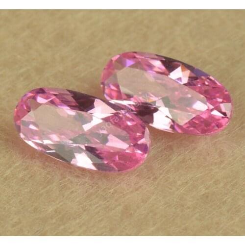 Sale 5X10~7X10mm Lengthen Baguette Oval Shape Cut Pink Color Loose Lab Created Cubic Zirconia Stone CZ Gems For Jewelry Zircon