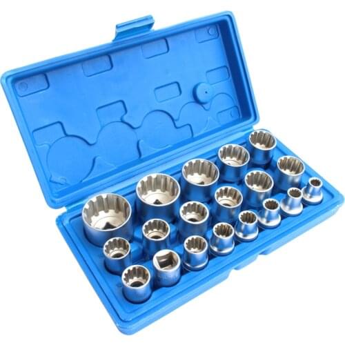 19pcs 1/2" Metric Universal Socket Wrench Head Ratchet Wrench Spanner Torque Wrench Sleeve Head Tools Set Car Repair Tools