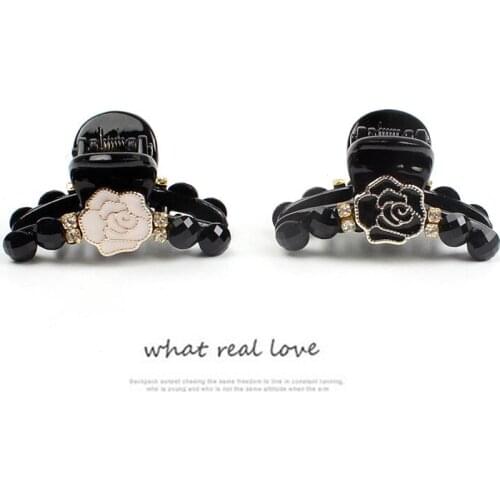 Baroque Flower Hair Claws Hair Clips Accessories Luxury Vintage Metal Rose Floral Acrylic Hair Clamp Headdress Hairpin Wholesale