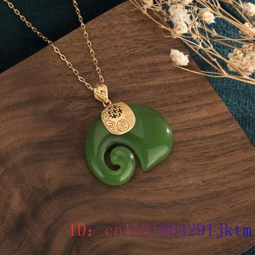 Green Jade Elephant Pendant Gemstone Necklace Crystal Gifts Zircon Natural 925 Silver Chinese Chalcedony Jewelry Charm Women