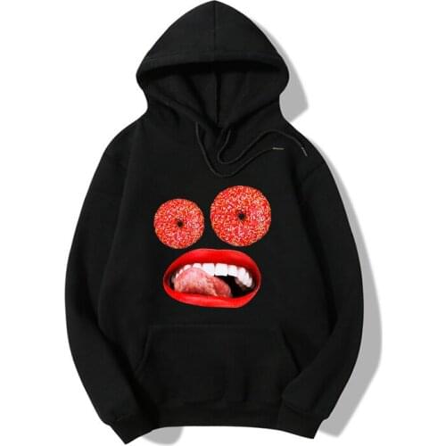 Women warm super Dalian hat casual baggy pocket sweatshirt street wear autumn and winter creative print pullover hoodie