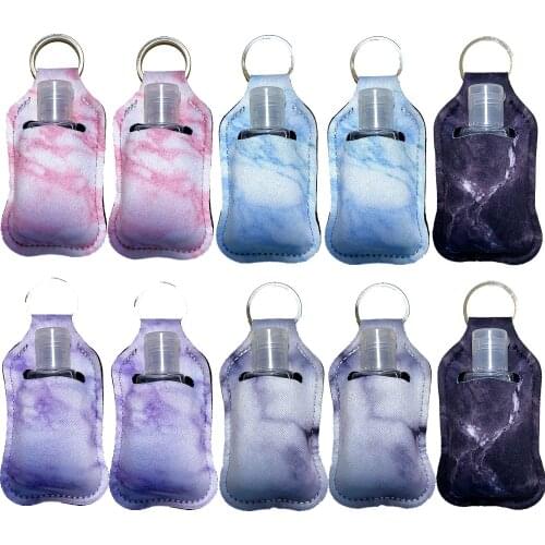 10pc Travel Refillable Bottles Containers 30ml Hand Sanitizer Keychain Holder Detachable Protective Case Beauty Bottles Keychain