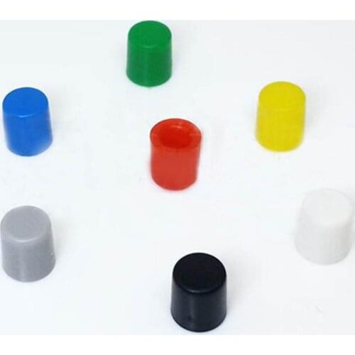 100pcs 6*6.45mm button caps tactile button caps multicolor round switch button caps for 6*6 switch buttons