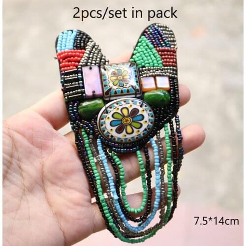 2pcs/set tassel Beaded epaulette for clothes Punk Coat Suit DIY Fashion Tassel Badge Epaulets Shoulder Patches appliques