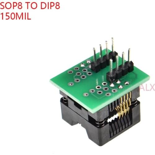 5PCS SOIC8 SOP8 TO DIP8 ez programmer adapter socket 150MIL SOCKET CONVERTER MODULE test chip IC 24C02 24C08 24C32 EEPROM
