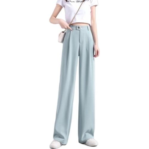 Cheap wholesale 2021 spring summer autumn new fashion casual Popular long women Pants woman female OL wide leg pants Py3168